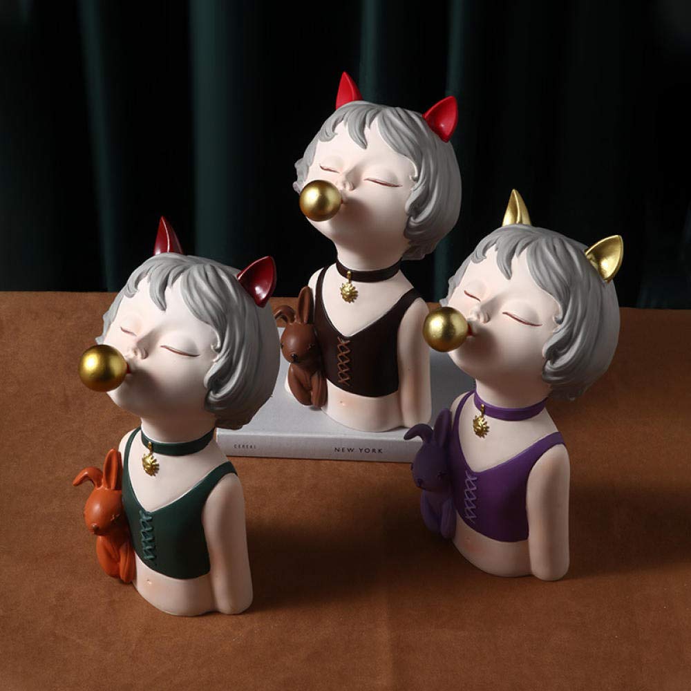 Amazon.co.jp: LZHLMCL 装飾的な収集品女の子の樹脂の置物インテリア