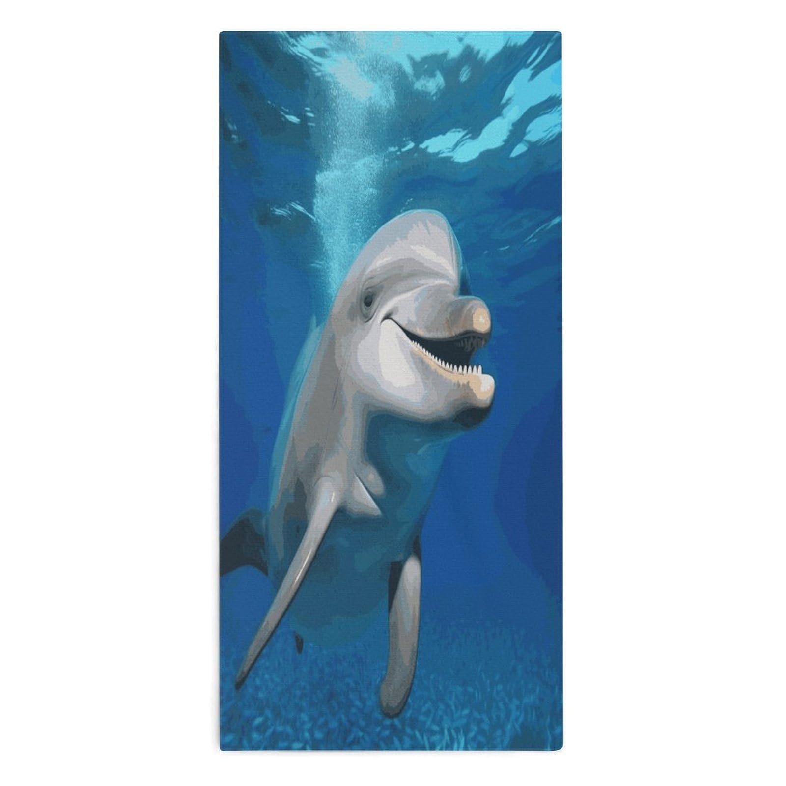 Btcowzrv Style Happy Dolphin Bath Towel Beach Towels Shower Towel