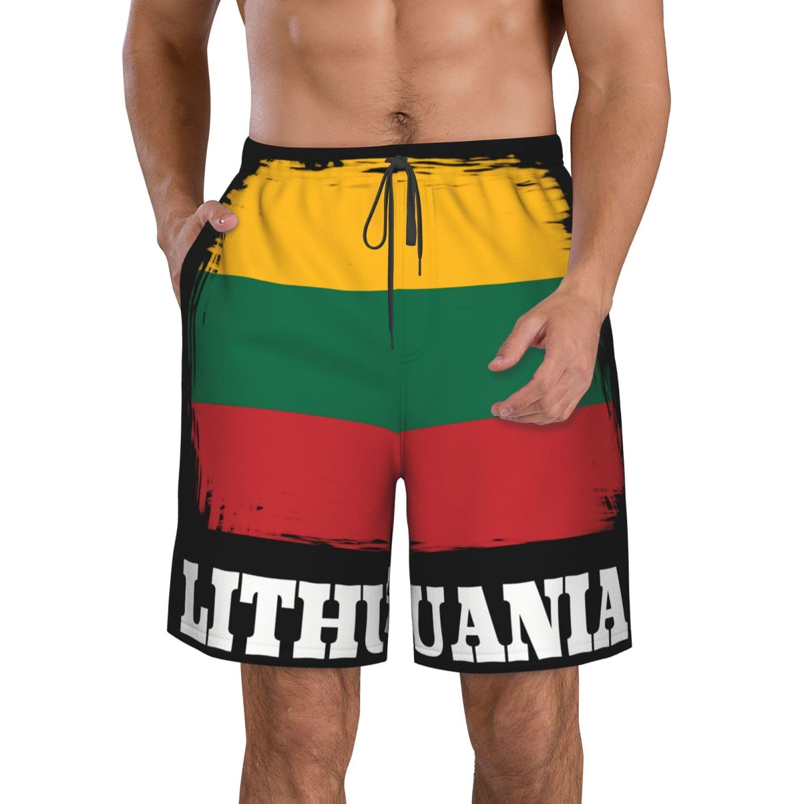 Bandera De Lituania De Novedad Hombre Traje De Baño Ligero Bermudas Cortos Forro De Malla Pantalones Cortos