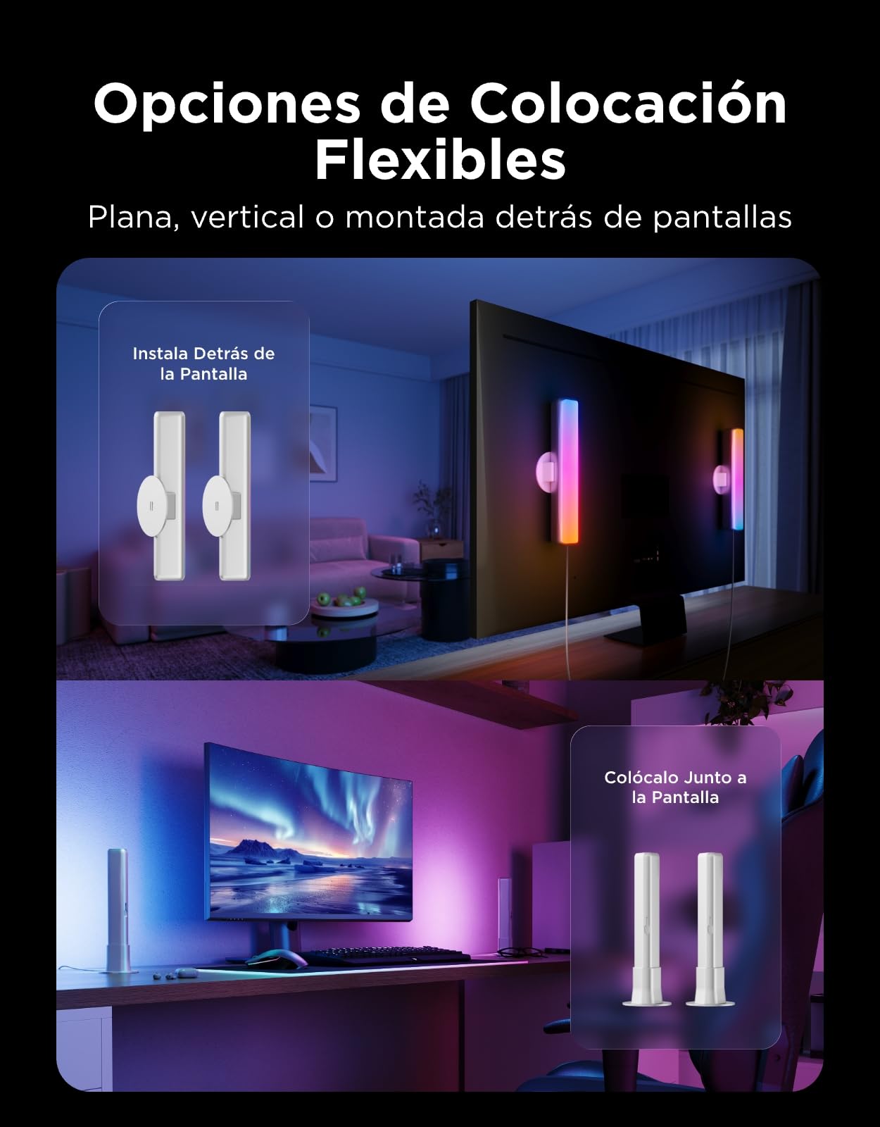 Govee Barras de luz LED Inteligentes, Compatible con Alexa, Matter, Plata
