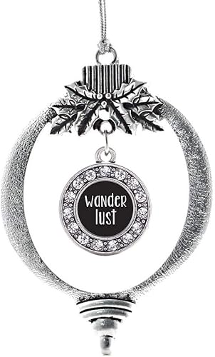 Miniatura 217 de Inspired Silver - My Vintage Initials - Adorno con dije de letra V - Adornos navideños de círculo plateado con joyas de circonita cúbica