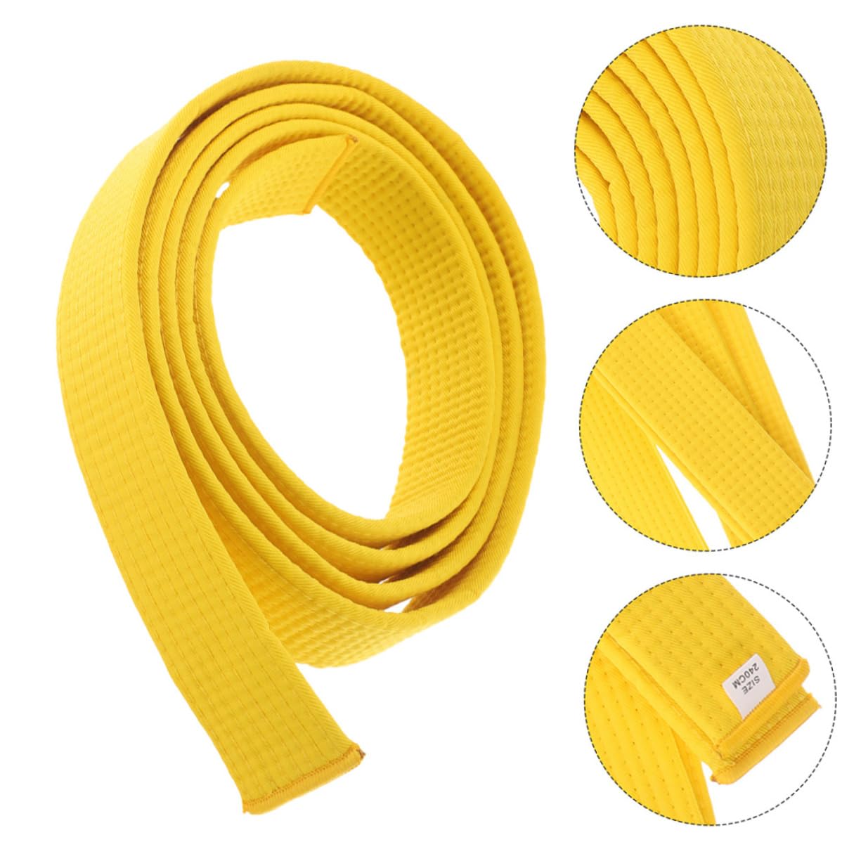 Cinturón de Karate de Algodón Amarillo para Taekwondo, Ligero Decoloración, Paquete de 2 Piezas para Adultos y Adolescentes en Deportes de Artes Marciales