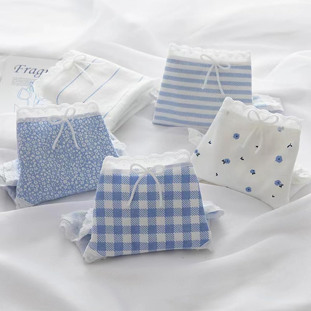 5 Pack Women Teens Cotton Brief Japanese Style Anime Lolita Panties Underwear Bikini Panty Set