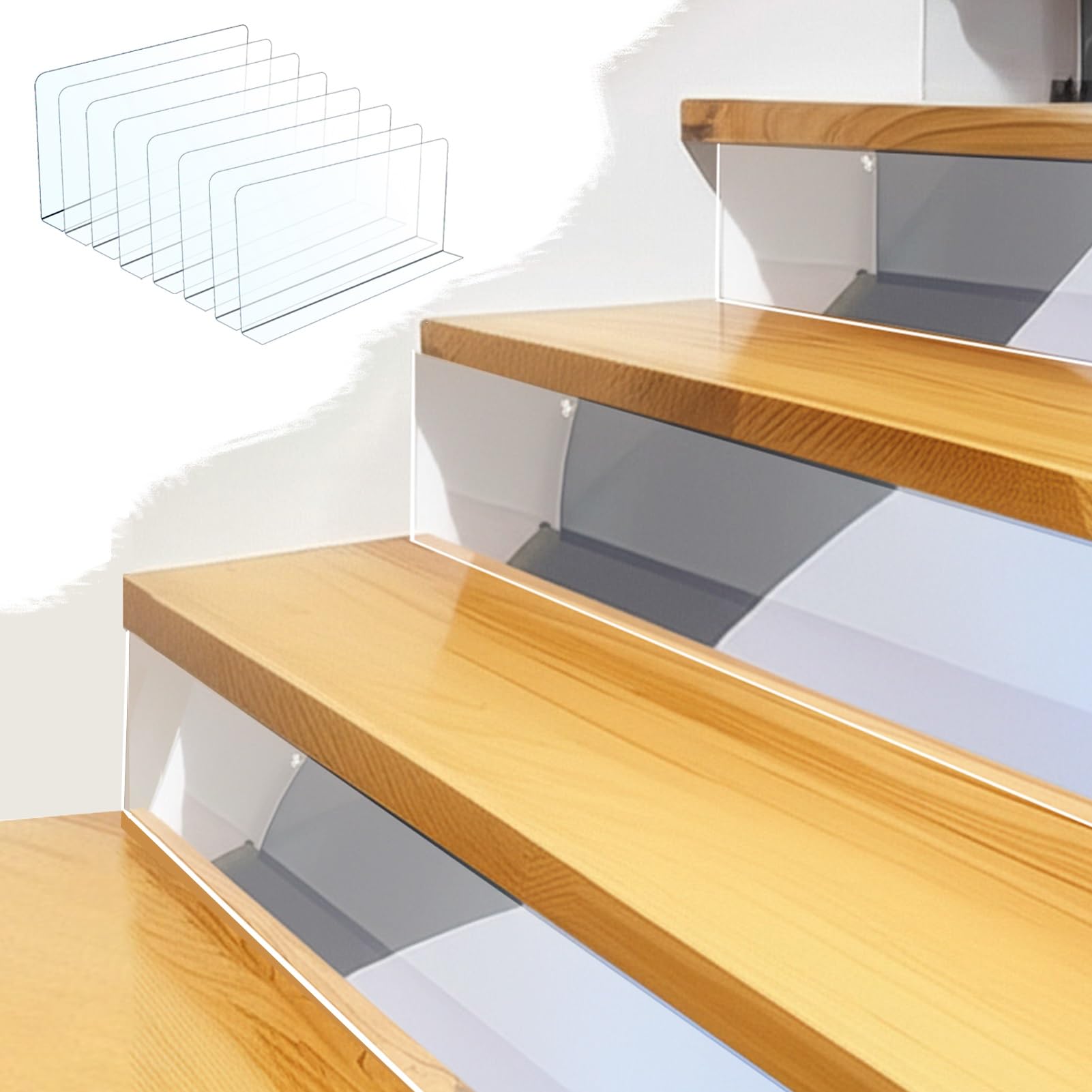 Treppenschutzgitter Transparente Staubschutzabdeckung Treppenöffnungen, 6/8 Stück, Absturzsicherung Treppenlücken, Sicherheitsgitter Haustiere, Möbelbarriere Unter Couch