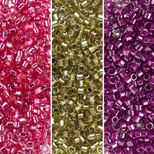 Miyuki Delica Seed Beads Bundle: Size 11/0 Berry Patch Palette Collection DB281 DB908 DB1341
