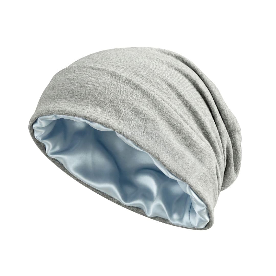 Satinie Slouchy Night Beanie Shower Cap Bonnet Sleep with Adjustable Tie Band for All Hair Type Thermo-Regulating Fabric Adaptive Fit for Men, Women & Kids-image-9