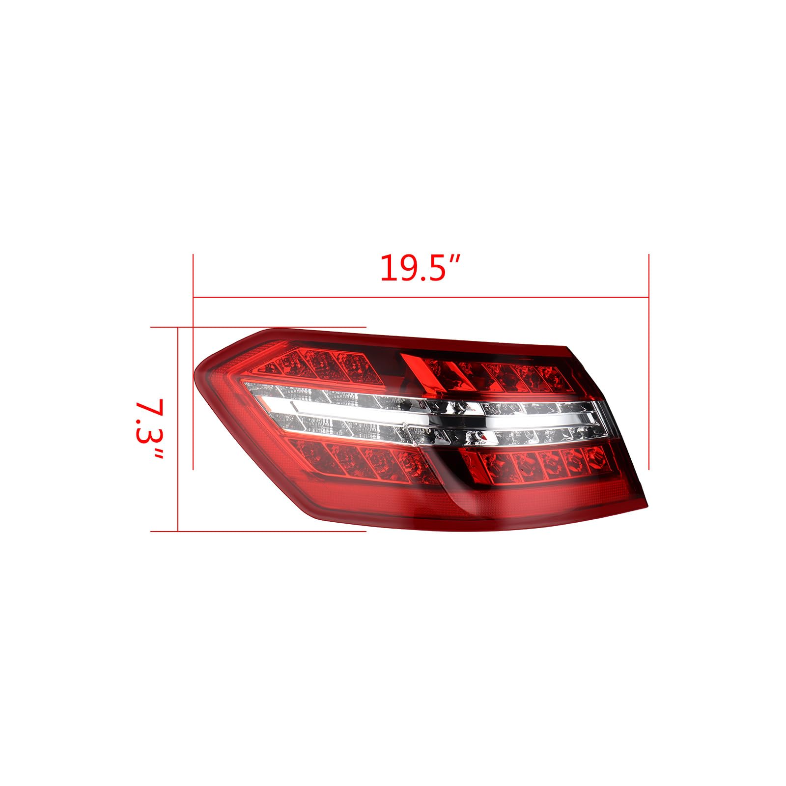 amopacorp Outer LED Tail Light for Mercedes E350 E550 E63 AMG 2010-2013, Base 4Matic Bluetec Hybrid Sedan Left Driver with Clear Red Lens Brake/Driving/Turn Signal, Replaces 2129060758, MB2804106