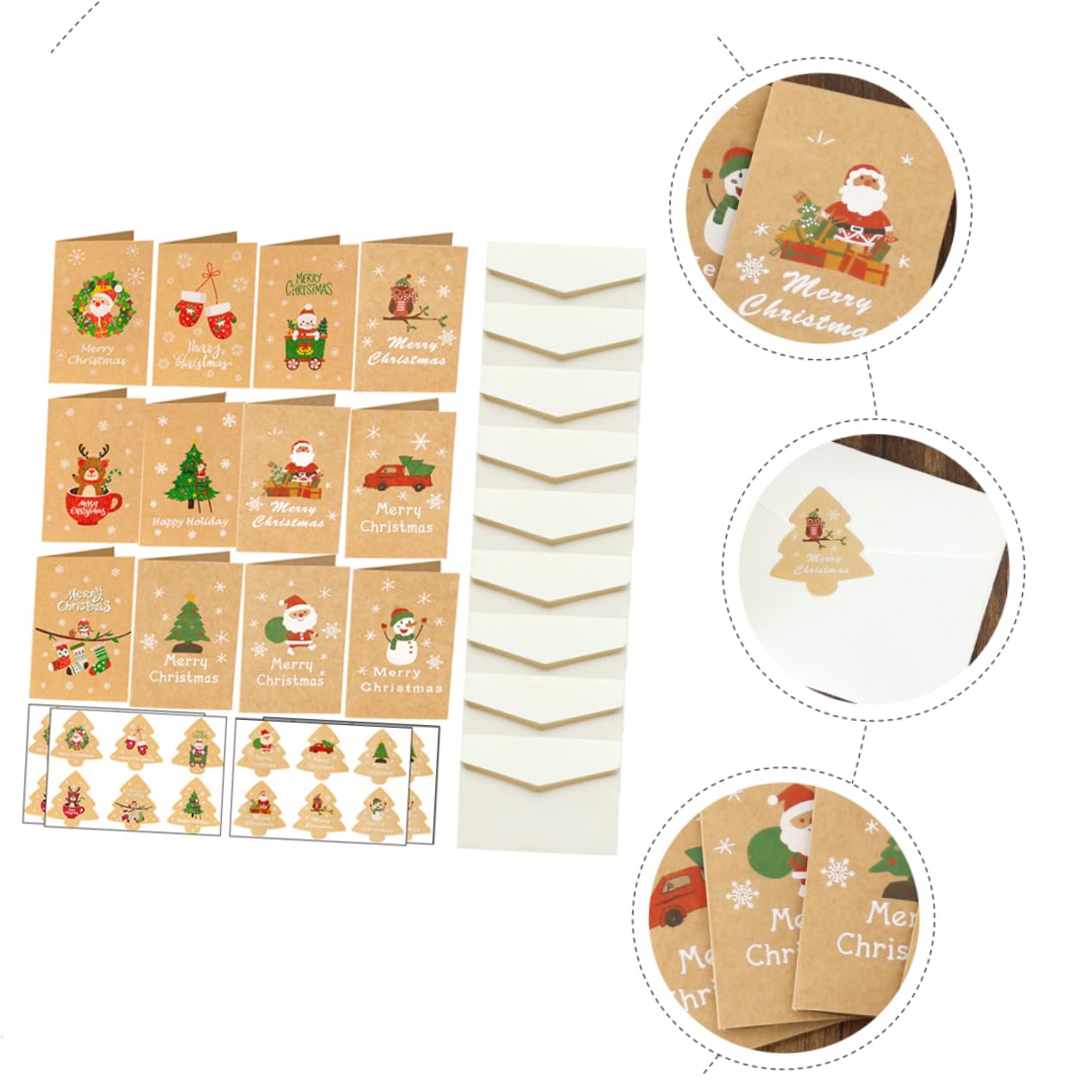 SHINEOFI 96 Sätze Nachrichtenkarten Geschenkkarten weihnachtskarte set Weihnachtspostkarten Festival-Einladungskarten Weihnachtsgeschenkkarte Grußkarten Weihnachtsgrußkarte Weihnachtskarten