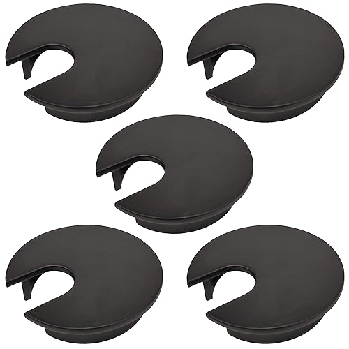 Miniatura 21 de Electriduct Organizador de cable de 2.5 pulgadas con ojales de metal para escritorio, 2.461 in, níquel cepillado (paquete de 3) cepillado