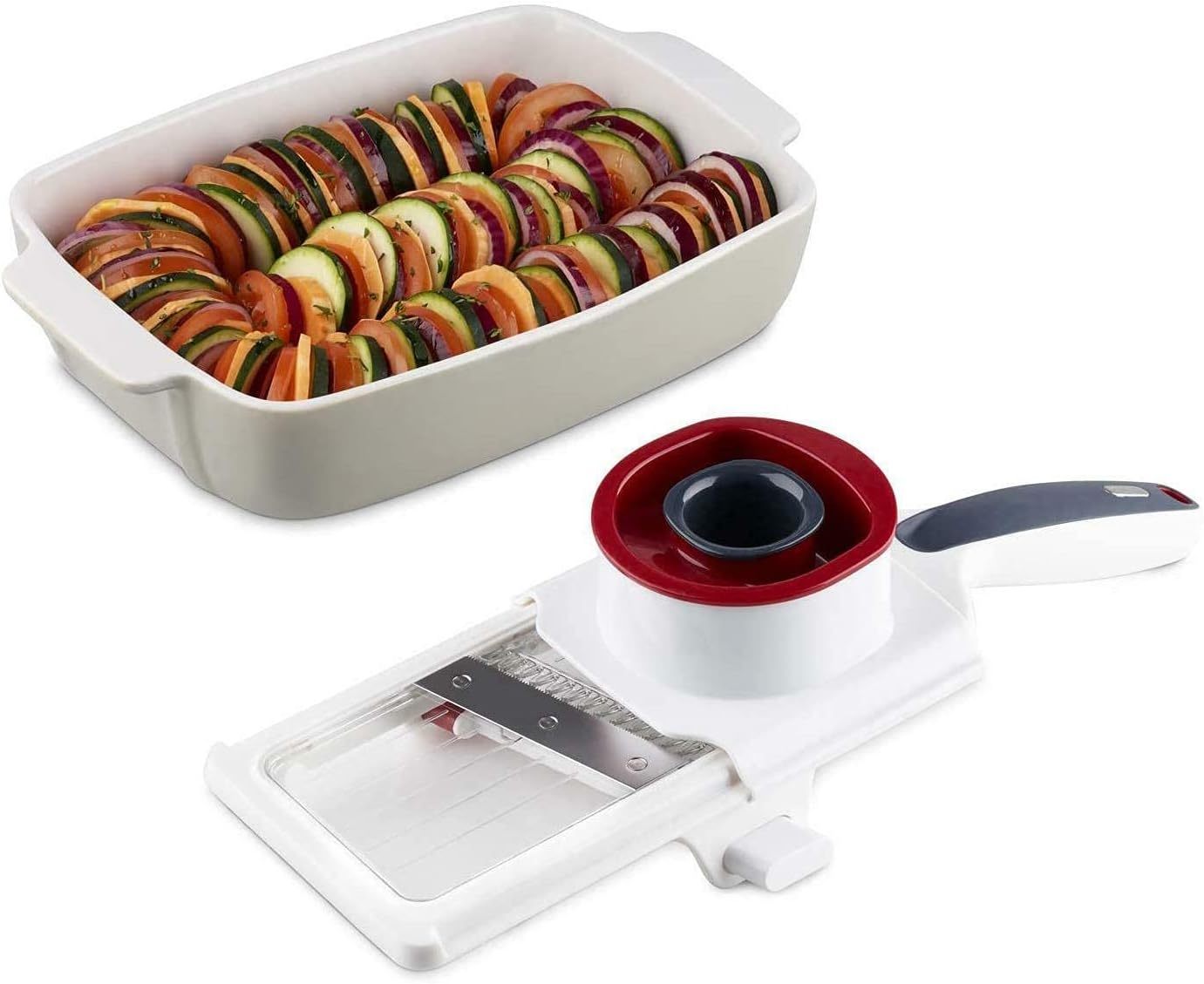 Zyliss Easy Control Handheld Slicer, White, Grey and Red