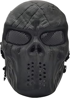 PuddingStation Full Face Airsoft Mask, for Masquerade Halloween Cosplay, Movie Props and Other Outdoor Activities