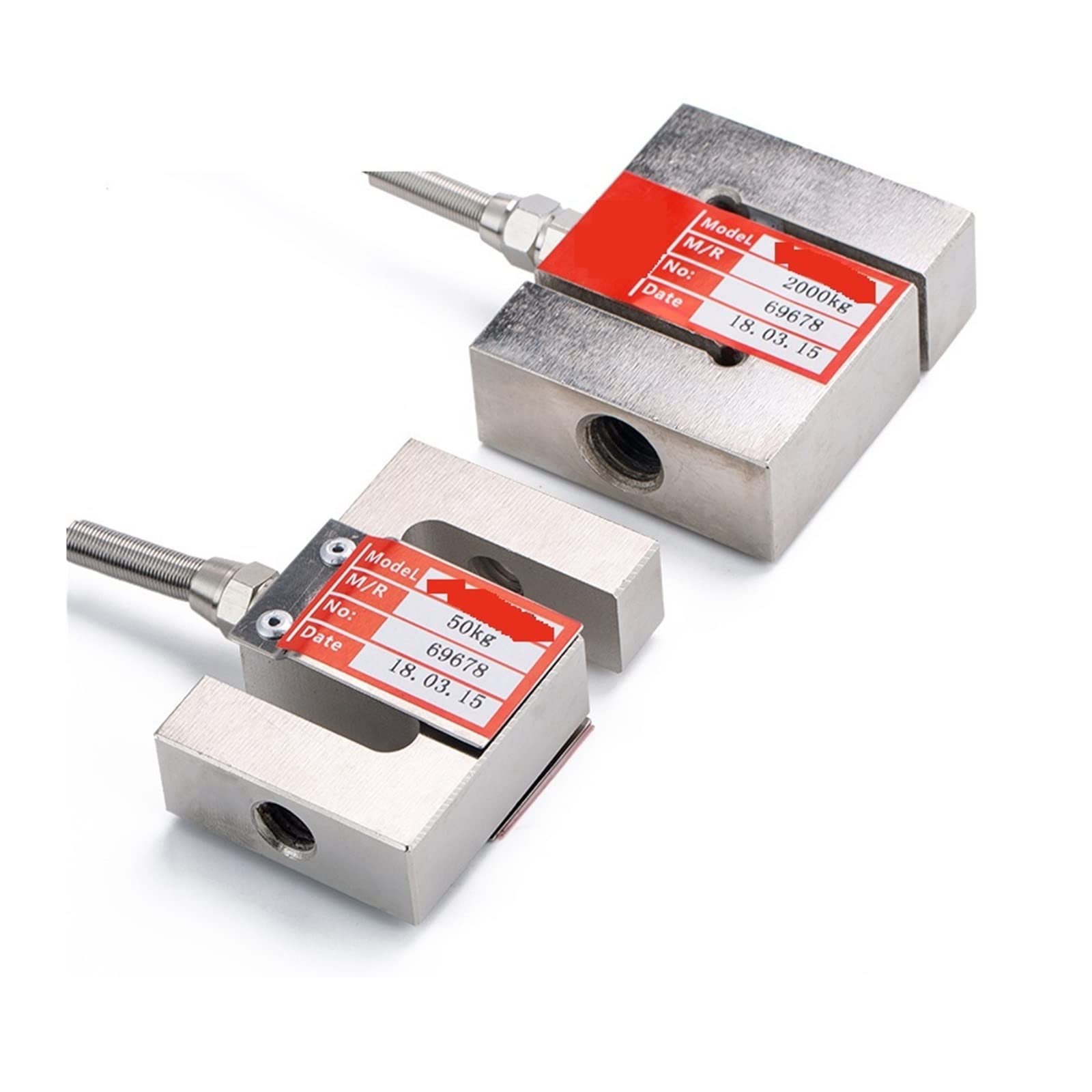 Indicador de Peso Sensores de celda carga tipo S fuerza presión tracción con material acero aleación cable Capacidad total 20-2000KG(20KG)