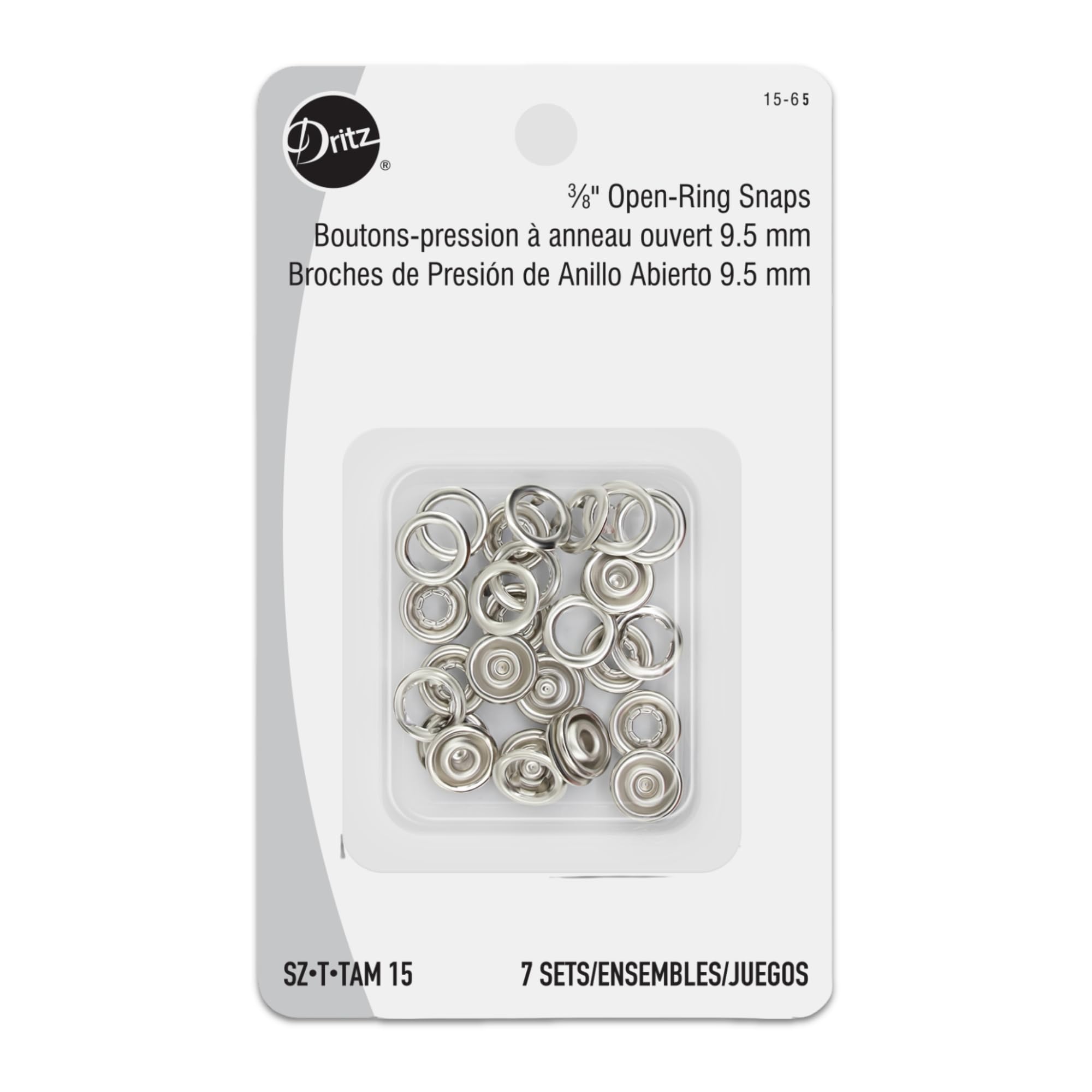 Amazon.com: Dritz 15-65 Snap Fasteners, Size 15 (3/8-Inch), Nickel