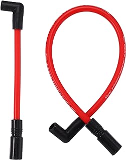 2 Pcs 10.4mm 10mm Spark Plug Wire Kit for Harley Davidson Big Twin FXD Dyna 2000-2017 for Harley-Davidson Softail 1999-2017 Spark Plug Wires Motorcycle DYNA-409RD Red Silicone