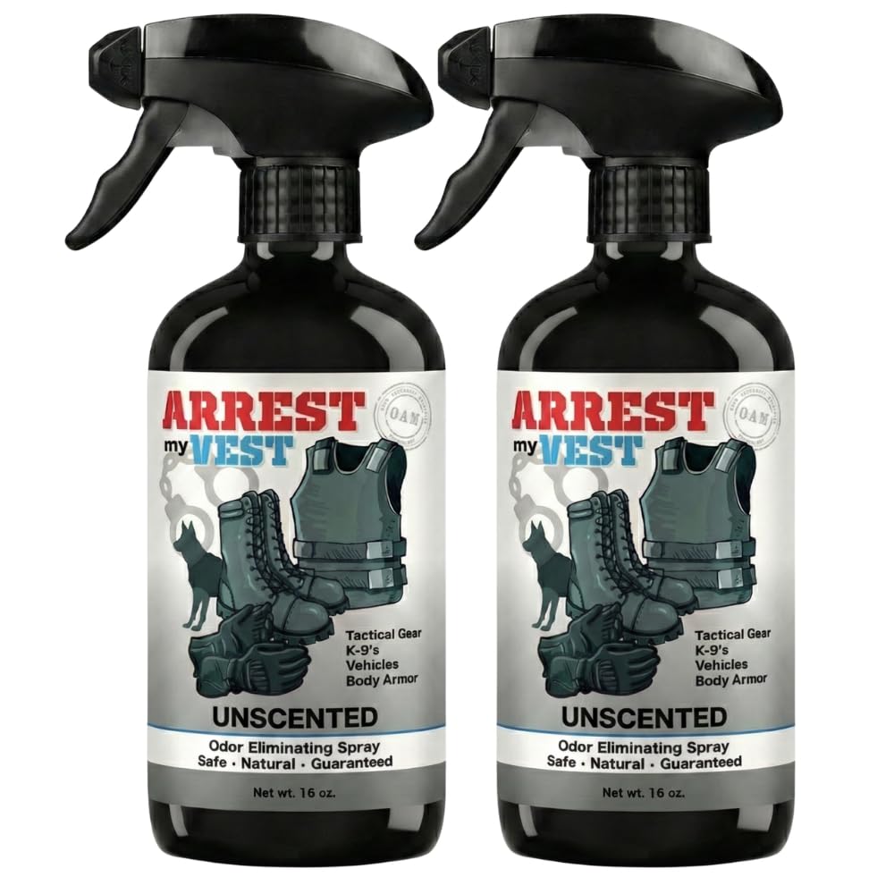 Arrest My Vest Odor Eliminator Spray for Body Armor, Unscented 2 Pack 16 oz
