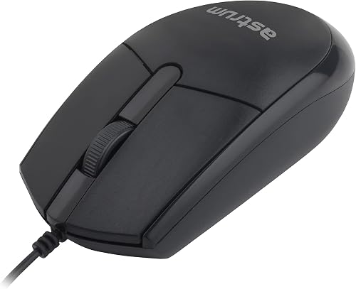 Astrum Wired USB Mouse, Compact 1200 DPI Optical Mouse for Office, School & Everyday Use – MU080