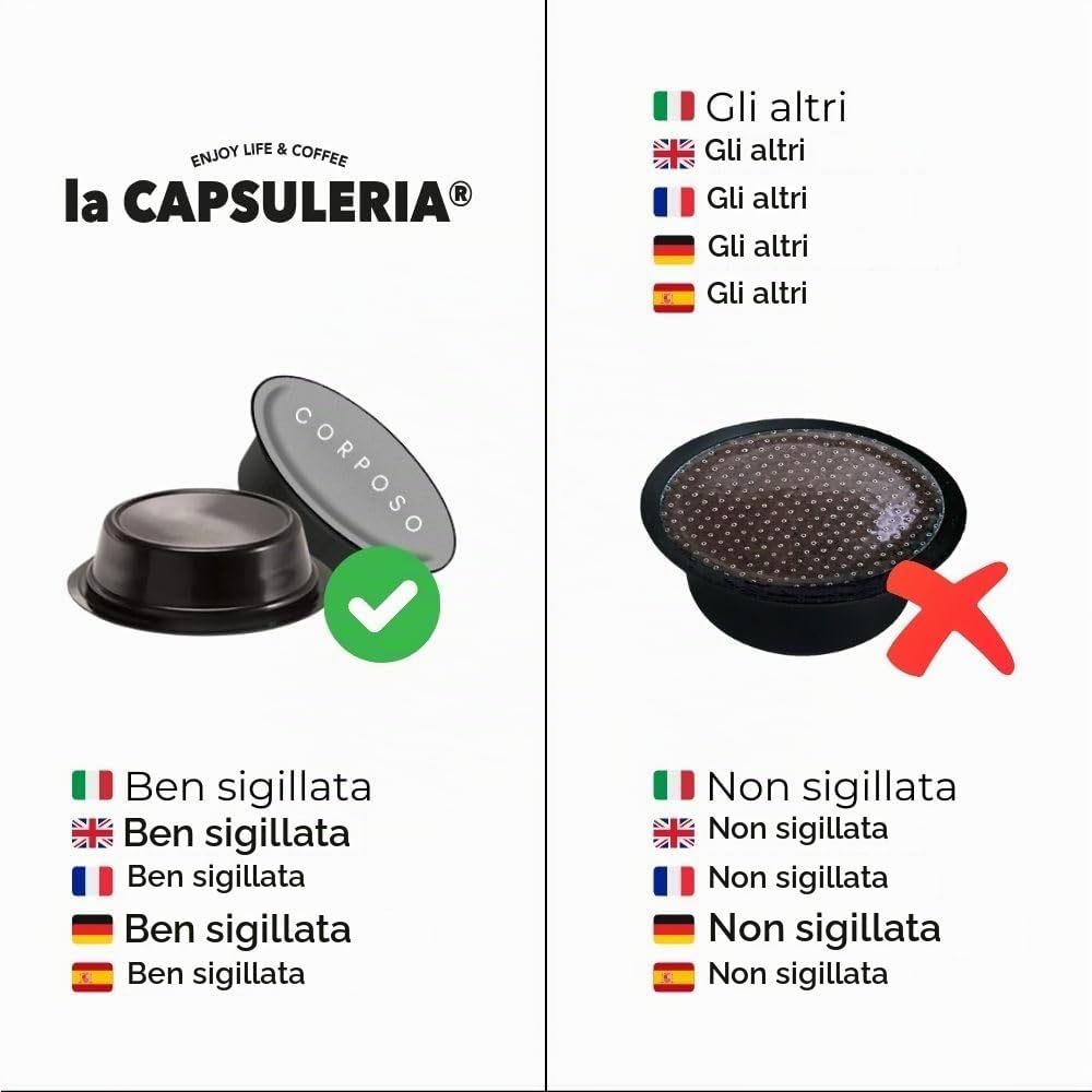Caffè DECA, intenso (192 Capsule) compatibili con Lavazza A Modo Mio, 12 Box da 16 Capsule, gusto ricco e deciso, senza caffeina, espresso equilibrato da gustare in ogni momento (La Capsuleria)