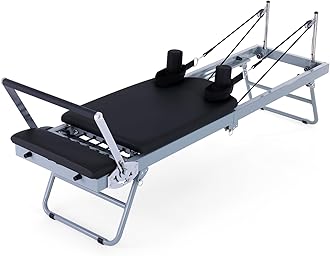 ARKANTOS Pilates Reformer Machine Foldable, Reformer Pilates Equipment for Gym Workout and Home Use, Suitable for Intermediate and Beginners Users