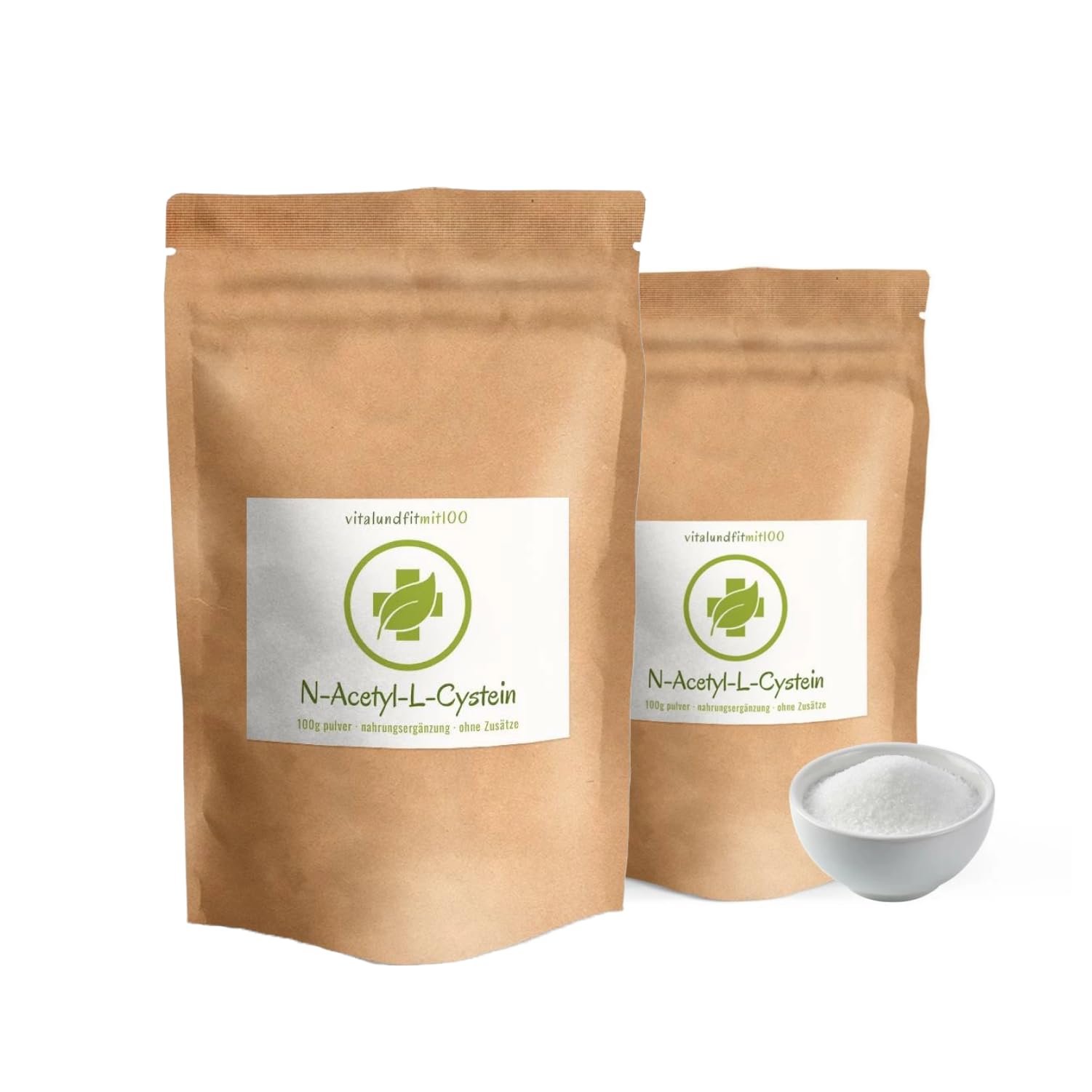 N-Acetyl-L-Cystein Pulver 200 g (2 x 100 g) - NAC - schwefelhaltige Aminosäure - hochdosiert - Fermentationsgewinnung - vegan und rein - OHNE Hilfs- u. Zusatzstoffe - Deutsche Herstellung