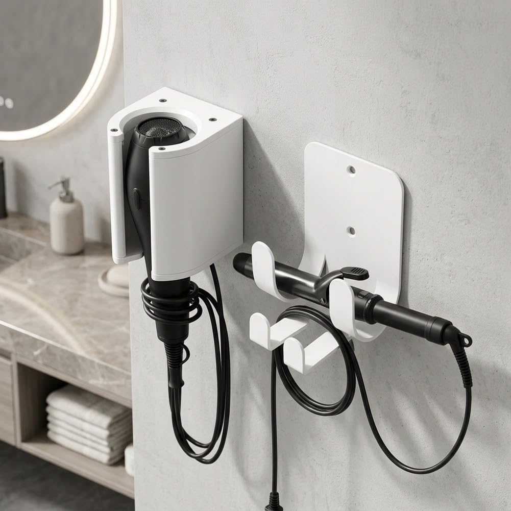Metall Wandhalterung 17cm für Glätteisen Stabil(Black)