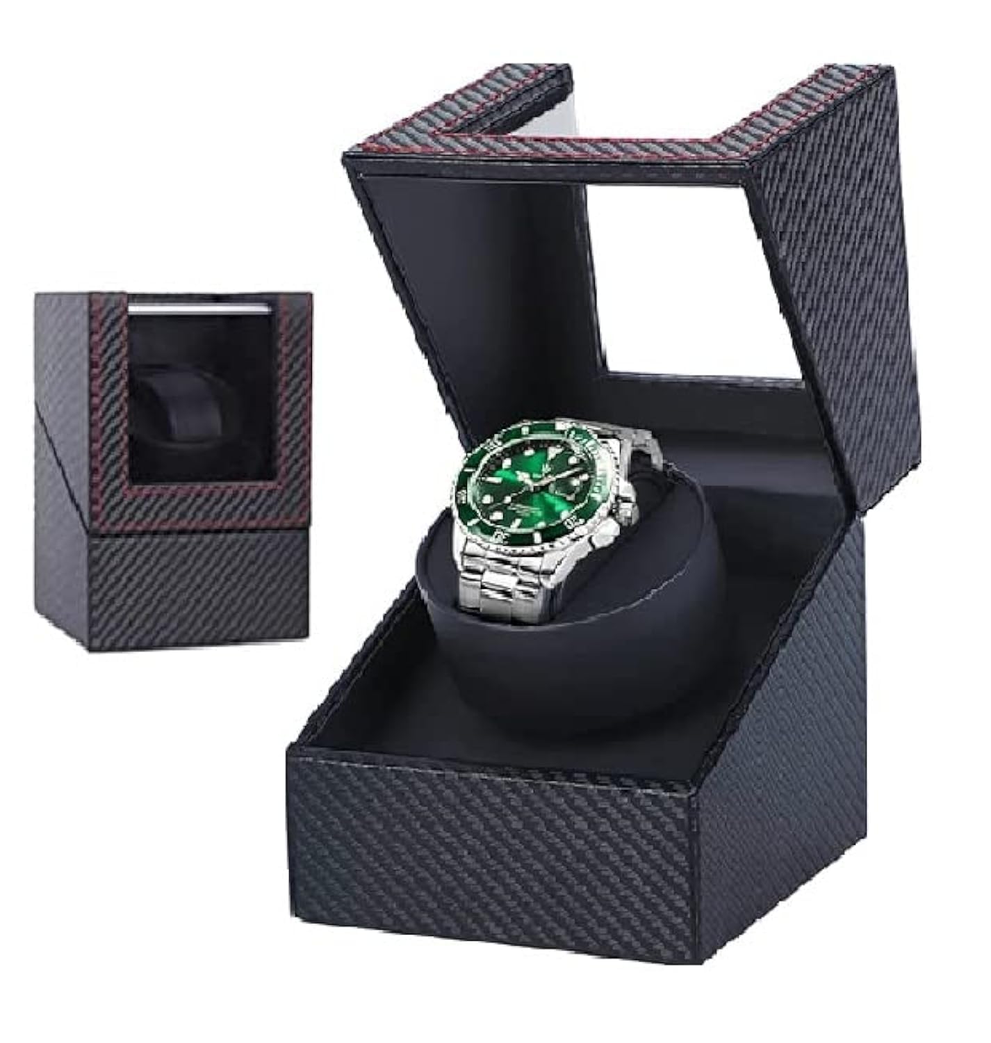 KRISHYAM® Automatic Single Watch Winder Box Wood Shell Carbon Fiber Leather Silent Motor for Men’s and Ladies Wrist Watch Watch Winder Watch Box Case Watch Storage (B0BG1WK8GC) Amazon Price History, Amazon Price Tracker