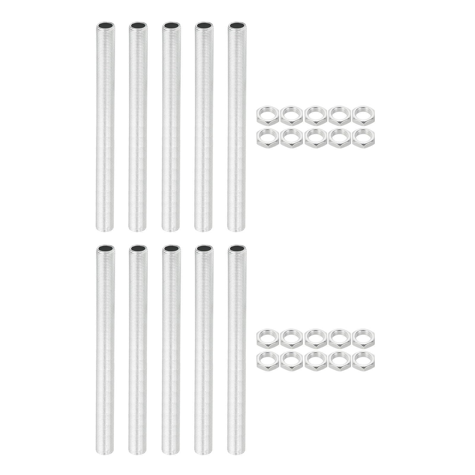 PATIKIL M12 Thread 160mm/6.3" Lamp Pipe Kit with Lock Nuts