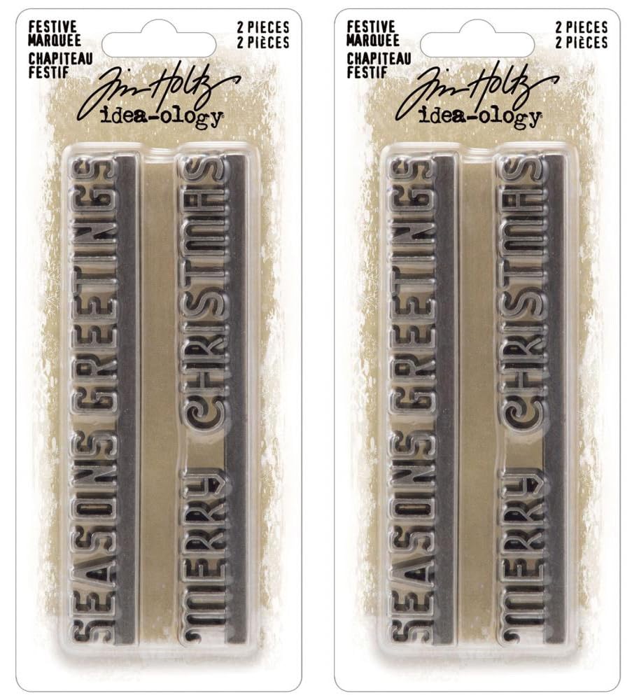 Tim Holtz Idea-Ology 2023 Christmas Holiday Festive Marquee - Bundle of Two Items