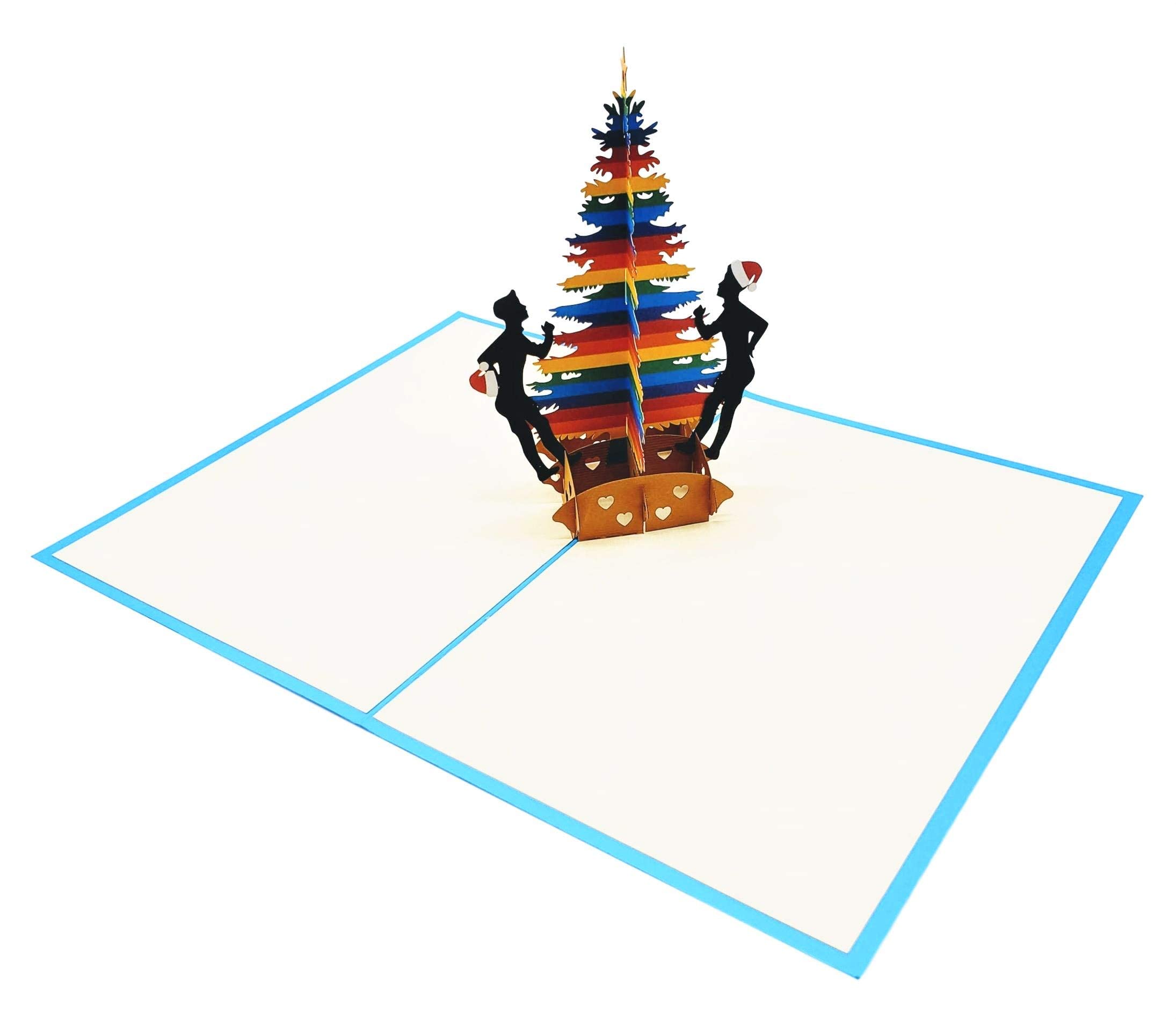 iGifts And Cards - Tarjeta de felicitación 3D, diseño de Navidad con texto en inglés"Season's Greetings, Holiday Season, X'Mas, Feliz Navidad, Pride, Joy, Hope, Happiness