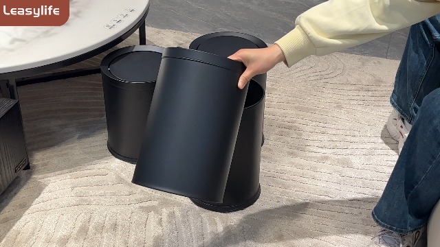Amazon.com: LEASYLIFE 10L/2.6GAL Black Bathroom Trash Can with
