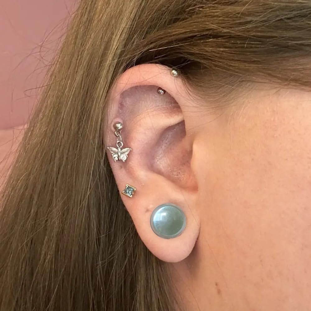 Vankula Set Dilatatori Lobo 12 pz/ 8pz 1.6-10mm Vetro Dilatatore Tunnel Orecchio con O-Ring Piercing Lobe Espansioni Gioielli Uomo Donna