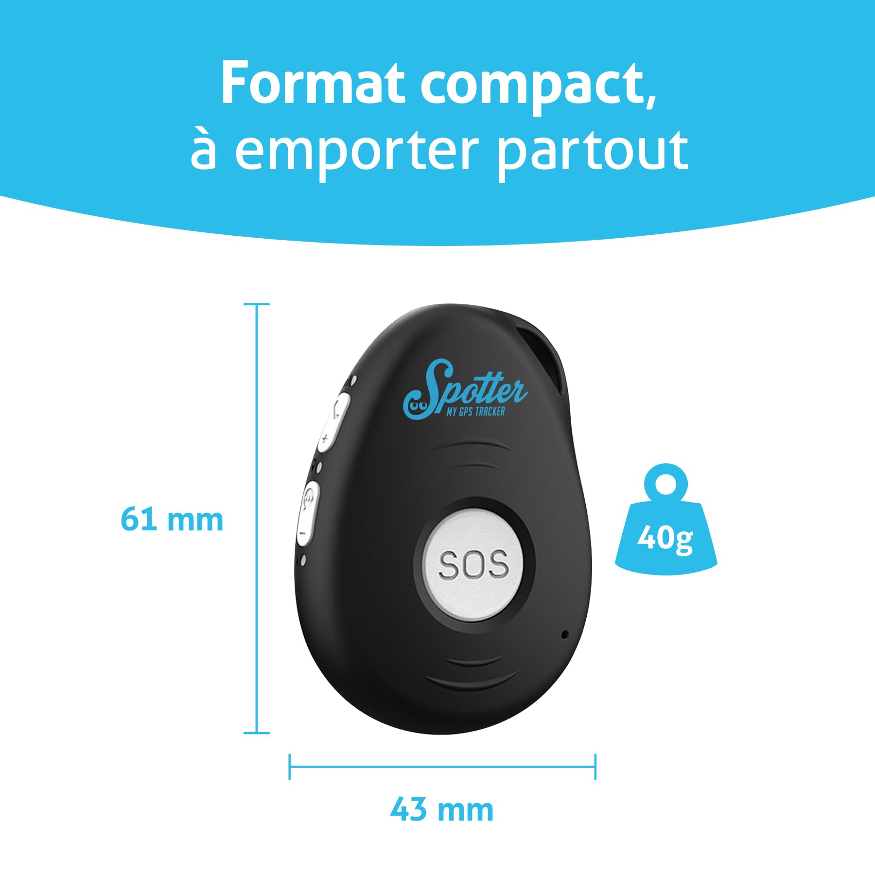 Spotter X10 4G GPS Tracker avec Fonction SOS, Suivi précis et appels entrants - Idéal pour la localisation des Enfants, des Personnes âgées et des Objets de Valeur - Plans Flexibles sans abonnement