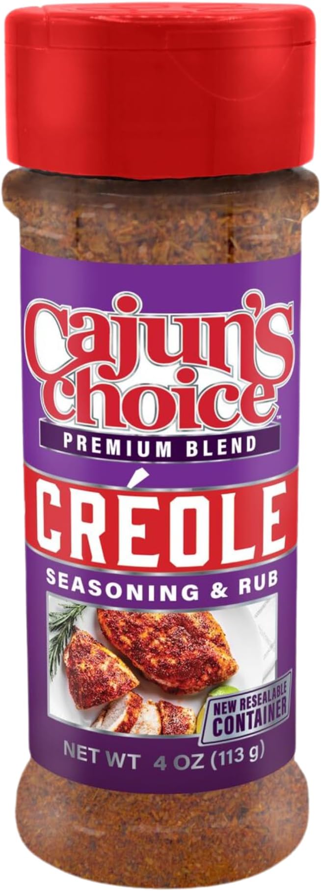 Cajun's Choice Creole Seasoning - 3.8 oz, Low Sodium, All Natural, Gluten-Free - Authentic Louisiana Spice for Meats, Seafood & Soups
