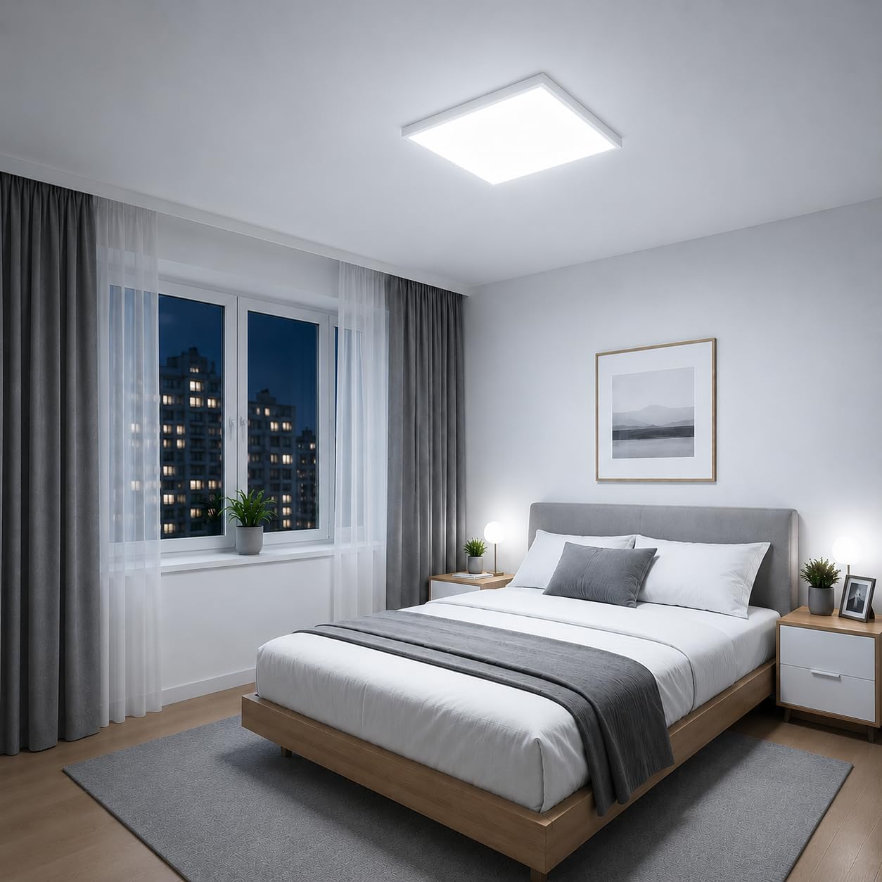 ONSSI® Plafón LED de Techo 24W Cuadrado 300x300 mm, 3 Temperaturas de Color (Blanco Frío, Neutro y Cálido), Panel LED de Superficie, Lámpara de Techo, Marco Blanco (Pack 5)