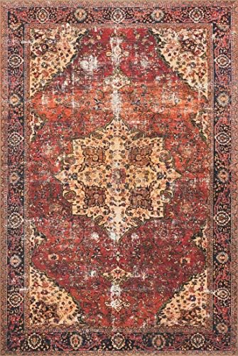 Loloi Loren Collection LQ-07 Red/Navy 5'-0" x 7'-6" Area Rug