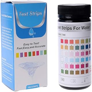 Angwang Tiras de teste, 100 tiras de papel para teste de água 6 em 1 pH alcalinidade, dureza de nitrito, tiras de teste 6 em 1 para piscina, água de aquário