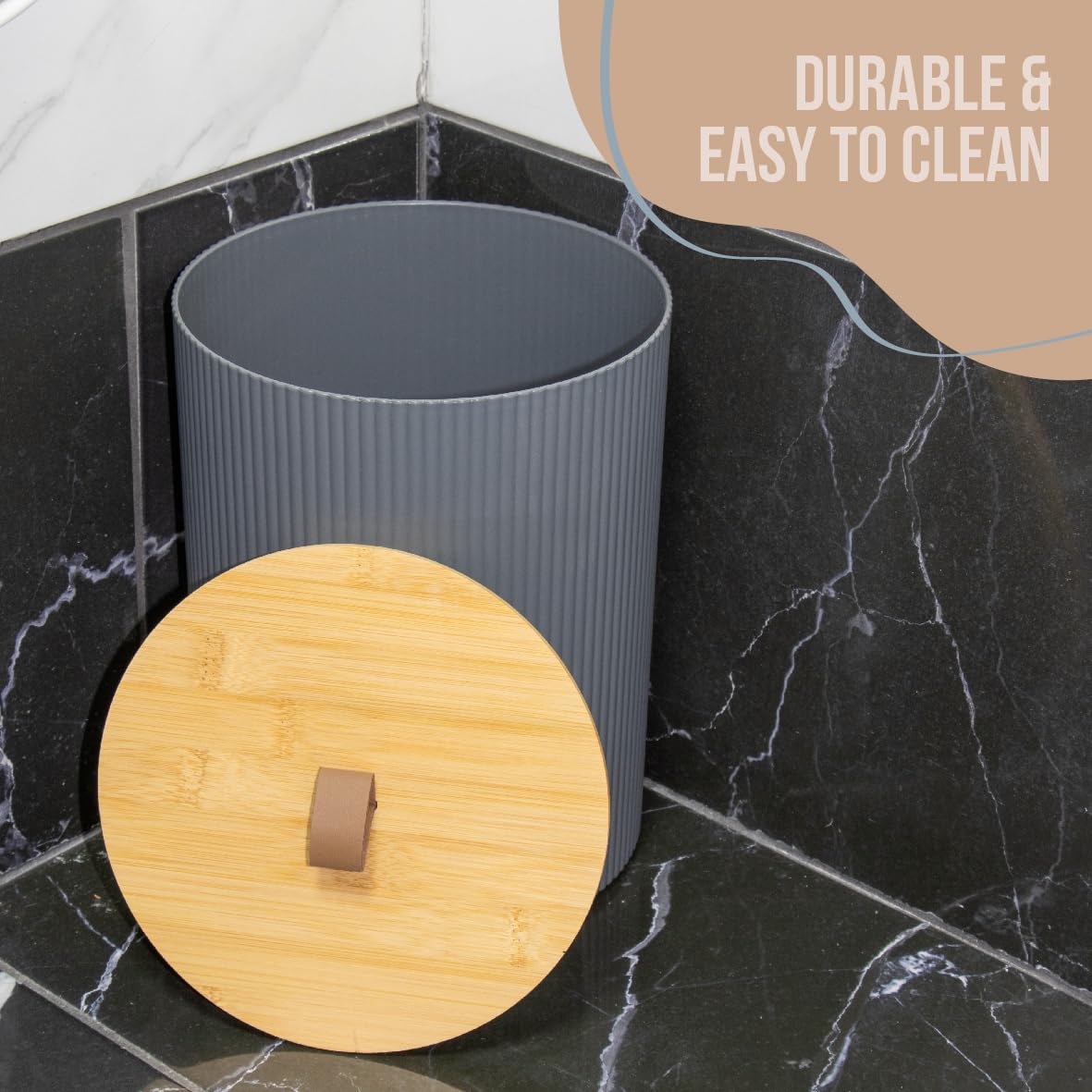 Ensemble Salle De Bain 6 Pièces Noir - Porte-Savon, Distributeur, Poubelle, Brosse WC...