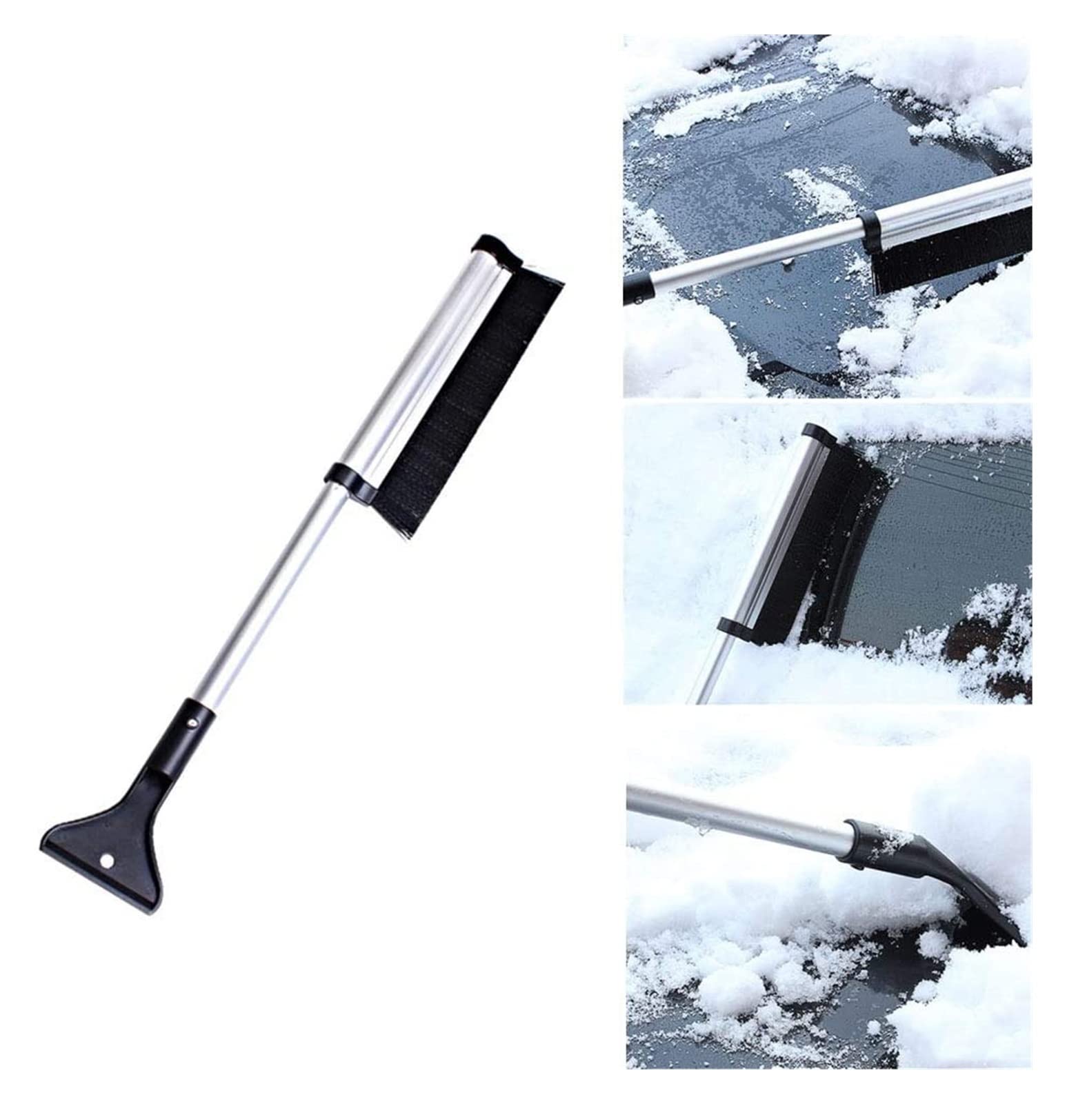 XMING Spazzola di neve ghiacciata anti-sci in acciaio inossidabile, raschietto di ghiaccio, raschiatura acqua raschiatrice, snowbrush e raschietto for auto for auto, strumento antigraffio con presa in