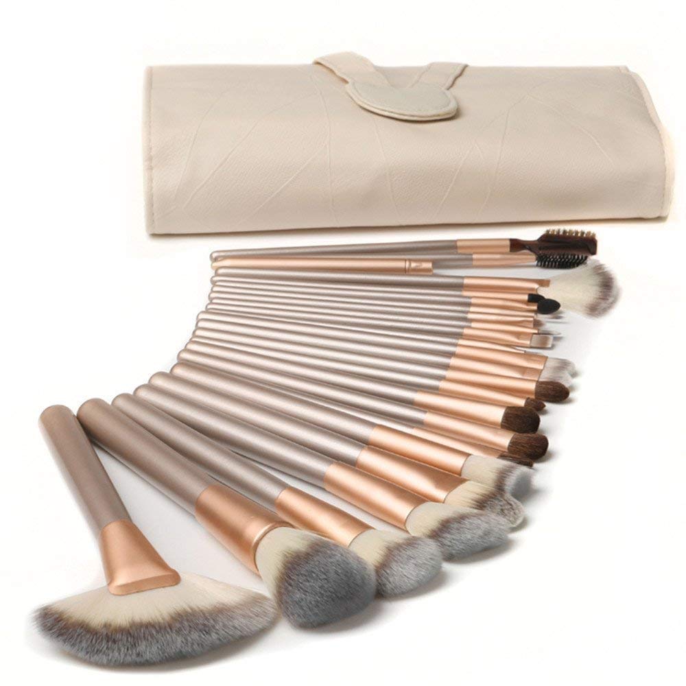 TTRWIN Brochas de Maquillaje Profesional, 18 Pinceles Maquillaje, Makeup Brochas Set, Brochas de Base, Corrector, Paleta, Polvos, Colorete, Rouge, Con Estuche