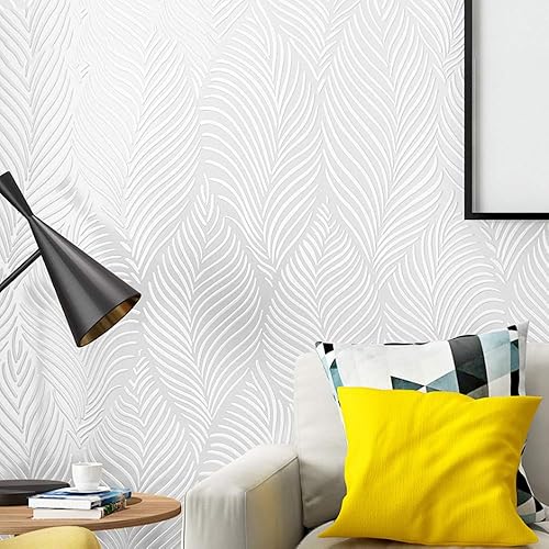 DAWEI Papel tapiz nórdico moderno minimalista 3D de imitación blanca pura de imitación de barro de diatomeas de color puro no tejido para sala de