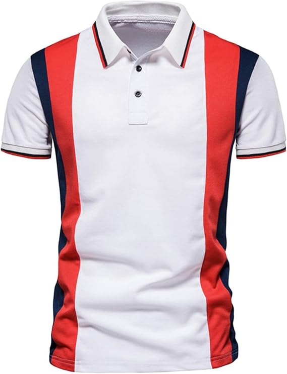 Amazon ポロシャツ メンズ 半袖 ゴルフシャツ Tシャツ 春夏 ヘンリーネック ラペル 3釦仕様 欧米風 かっこいい パッチワーク カラーマッチング 柔らか 肌触りがいい 薄手 涼しい カジュアル ビジネス 超軽量 通気性 テニス ゴルフ スポーツ ポロシャツ 通販