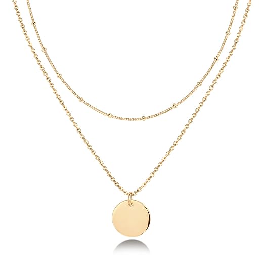 PAVOI 14K Gold Plated Layering Necklaces | Stylish Minimalist Design Pendant Necklaces | Butterfly, Heart, Lock, Evil Eye, Coin, Lightning Bolt, Circle, Cross Pendants for Women