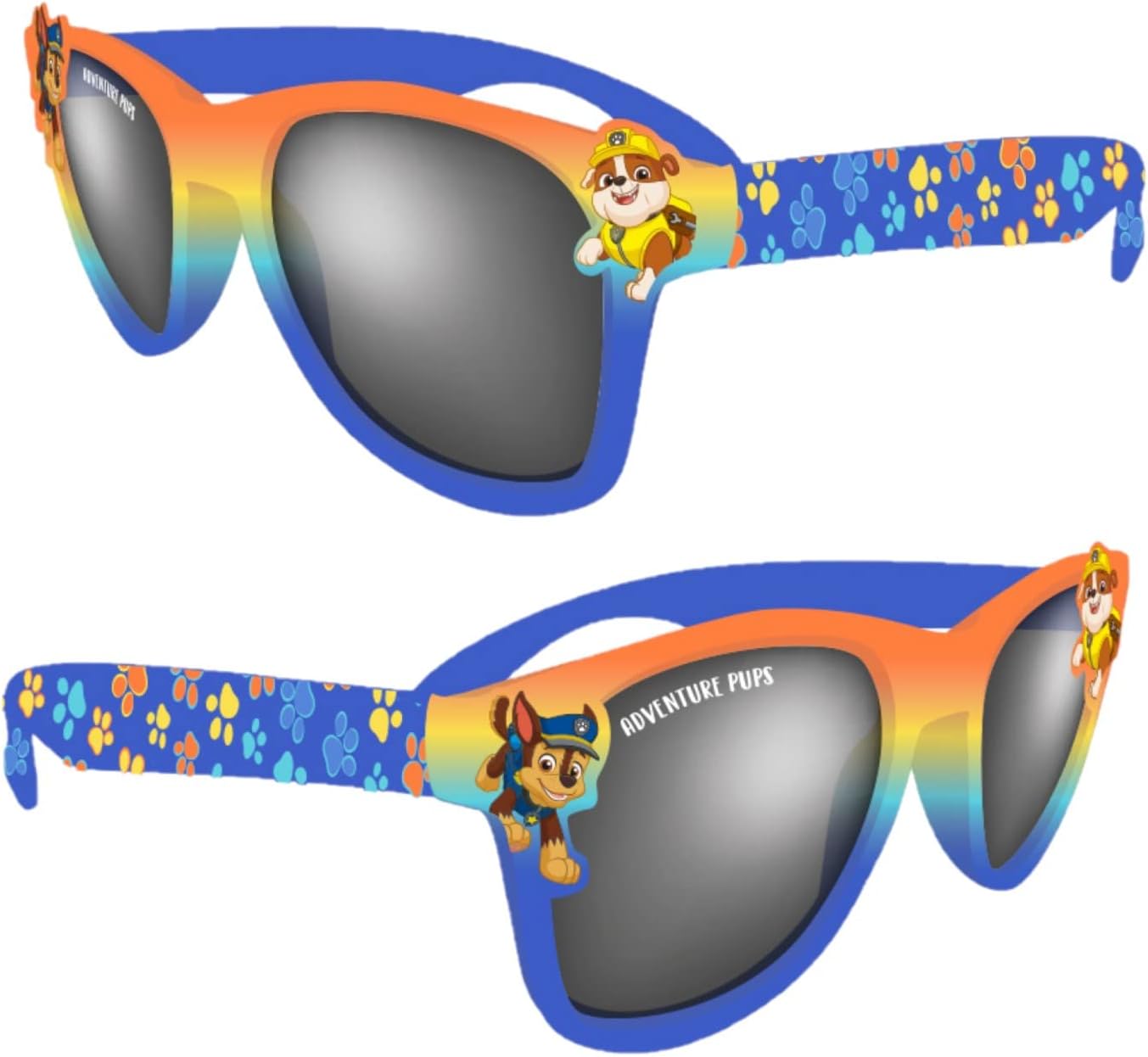 CandybayAFB Paw Patrol Chase and Rubble Children's Character Sunglasses 100 Percent UV Protection, Blue, 12.5 cm