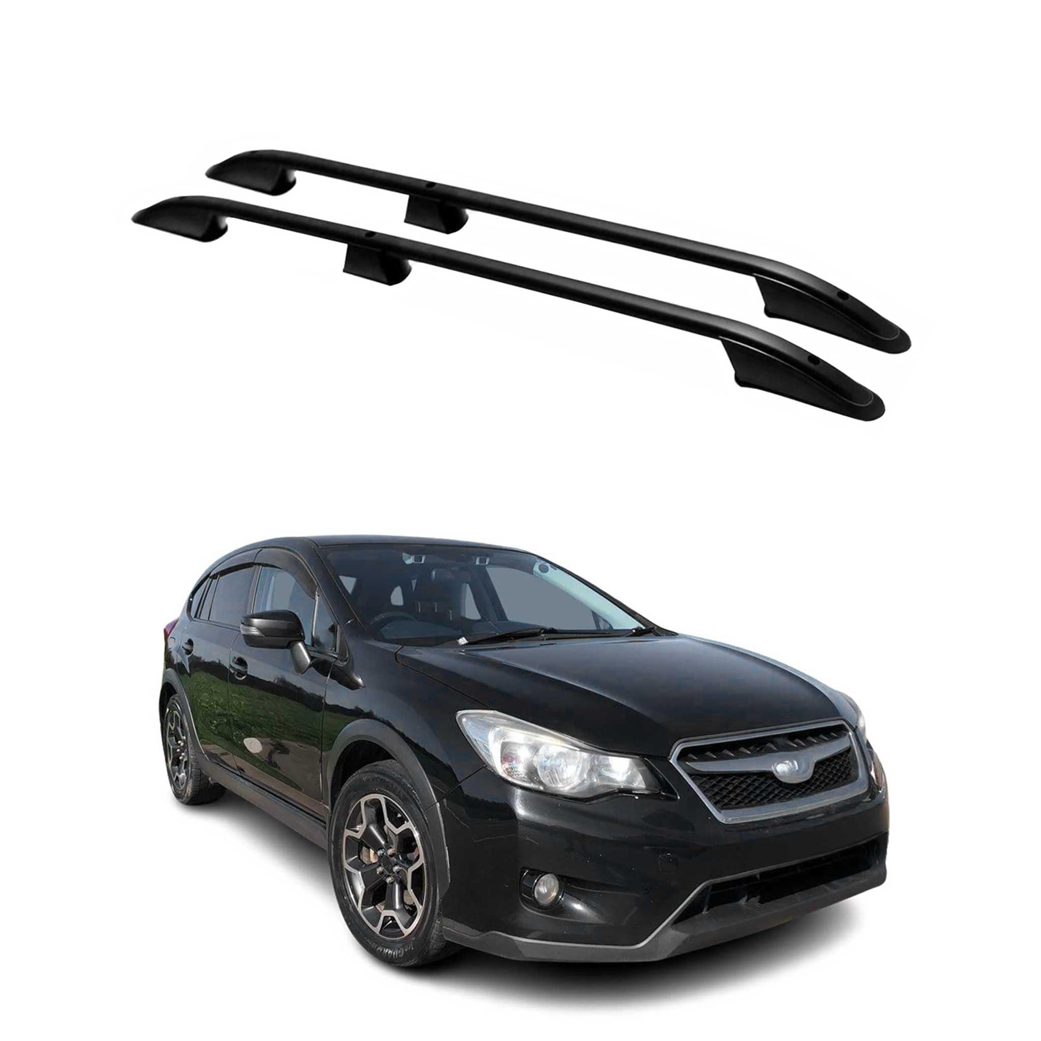 OMAC Barre portapacchi compatibili con Subaru XV GP 2012 – 2018 alluminio nero 2 pezzi