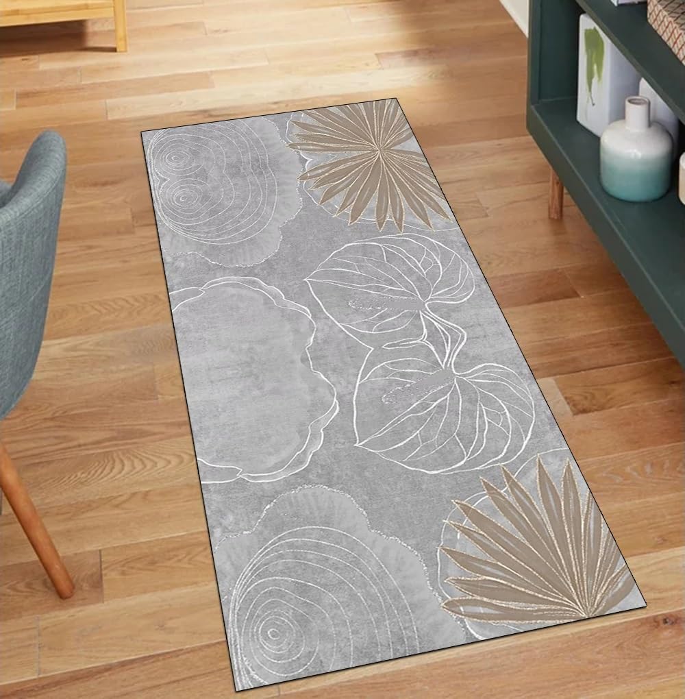 Alfombra de cocina antideslizante y lavable gris que soluciona las manchas y resbalones
