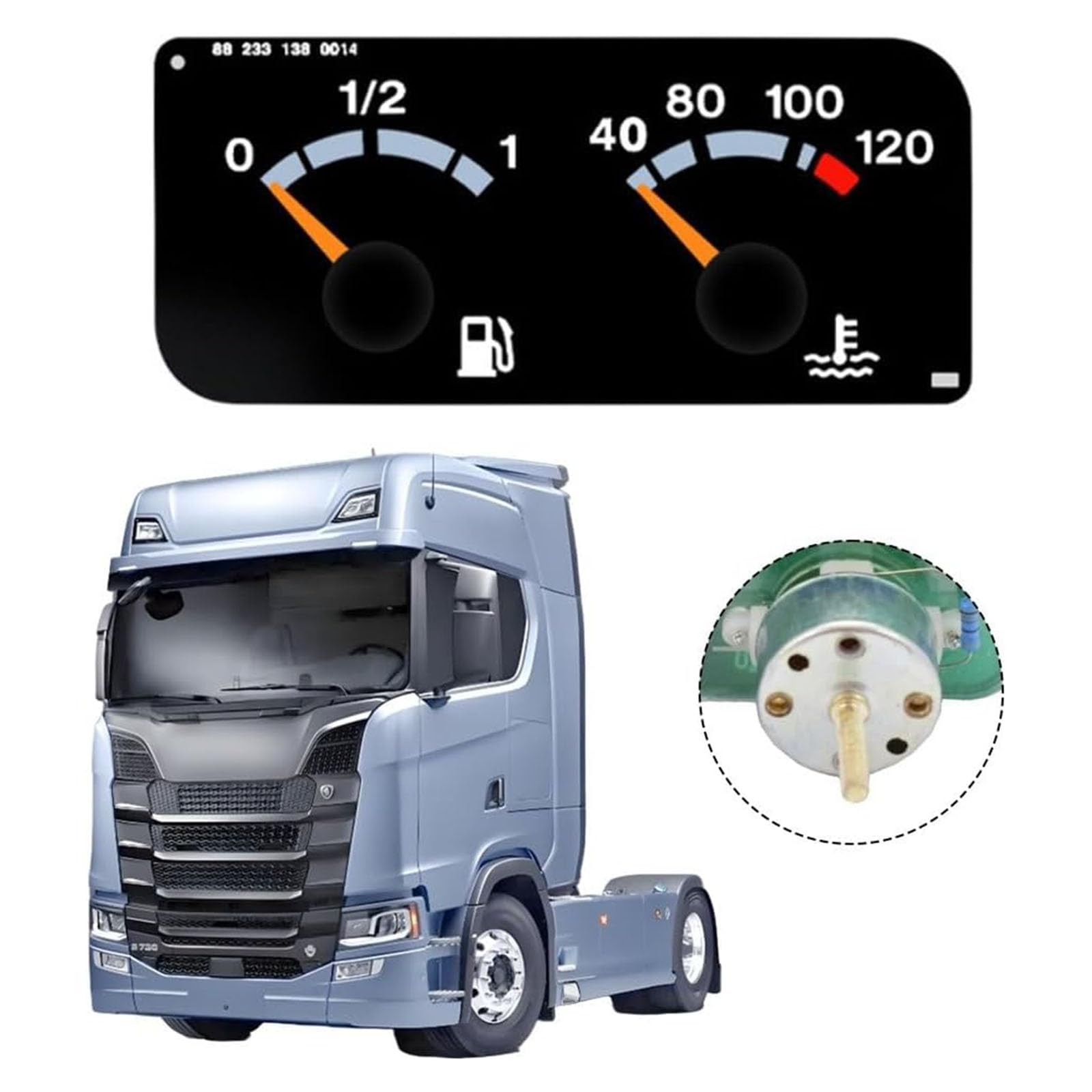 Indicatore digitale del livello ' olio e della temperatura ' acqua 1434134 1109997 1423207 per camion con display LCD e funzione allarme Monitoraggio della temperatura del motore