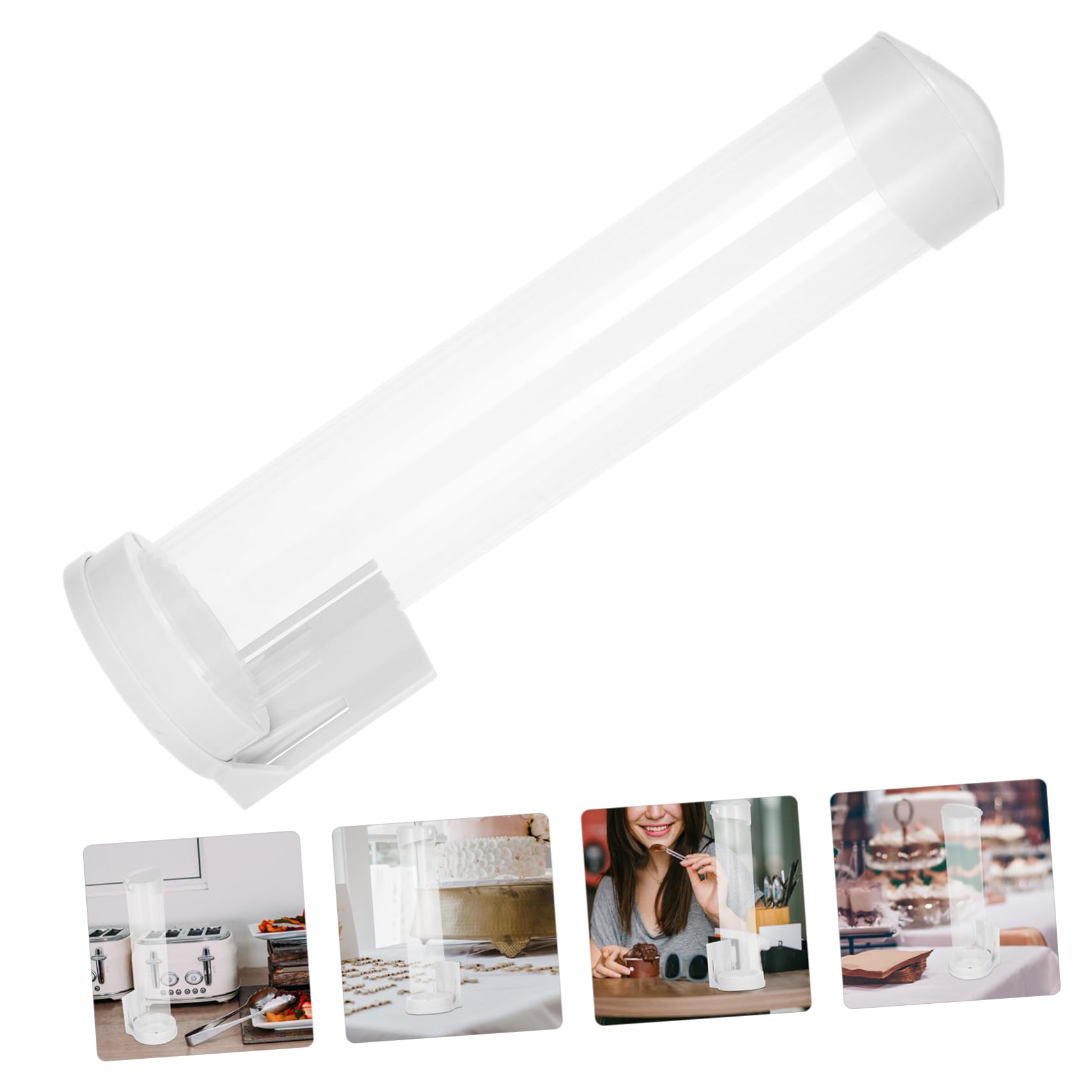 Porta Coni da Tavolo in Plastica Trasparente per Gelato, Supporto Gelato Compatibile Macchine Automatiche, Dispenser Pratico e Salvaspazio per Bar e Gelaterie
