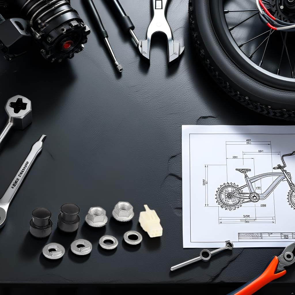 Photo 1 of 1 Set ?E-Bike Hub Motor Axle Nut Kit, M12 Front Lock Nut with Lock Washer and Cover for 12mm Shaft, Electric Bike Hubs Wheels Accessories for Mountain Bike and Road Bike
