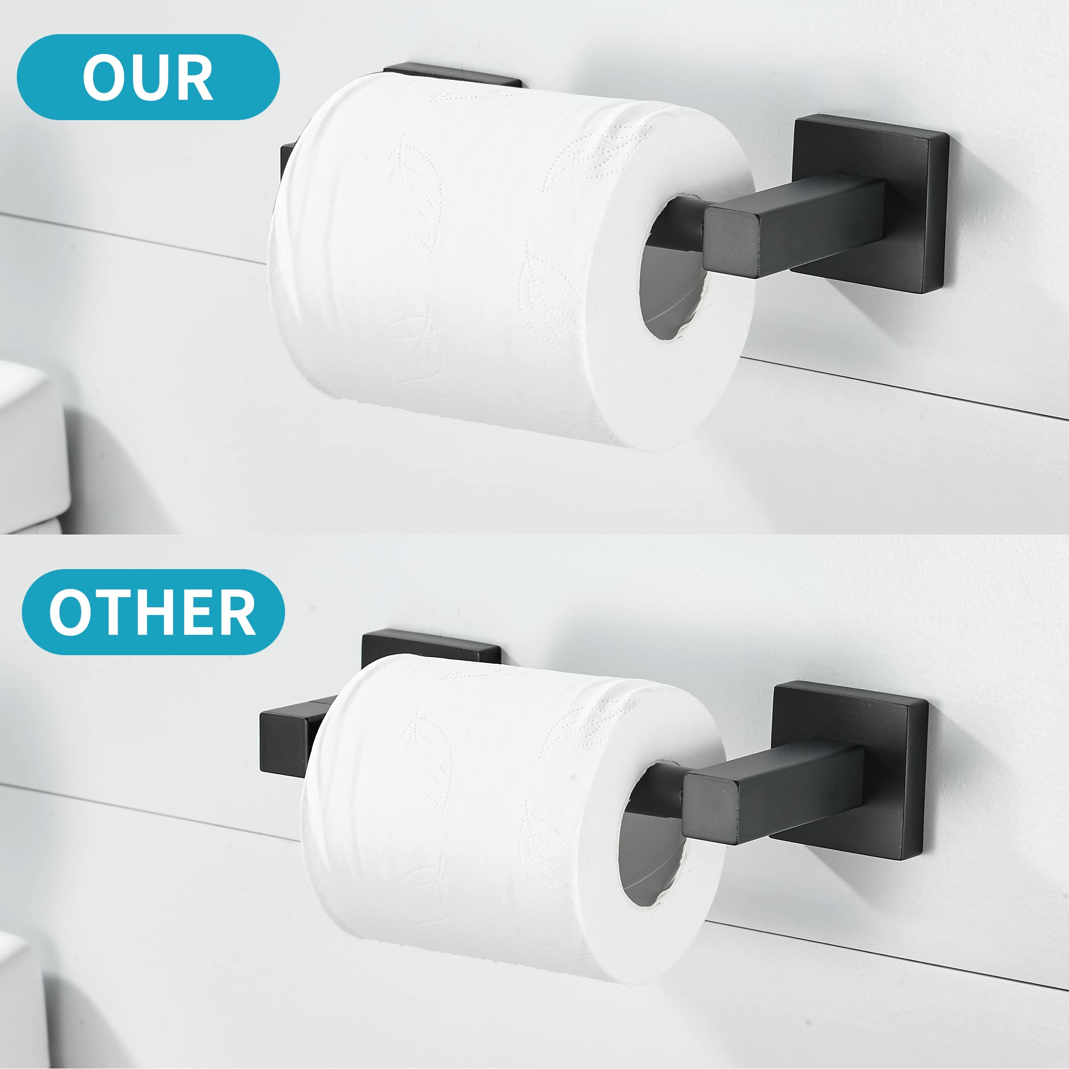 WOLIBEER Black Toilet Paper Holder, Matte Bathroom Toilet Roll Holder - Image 4