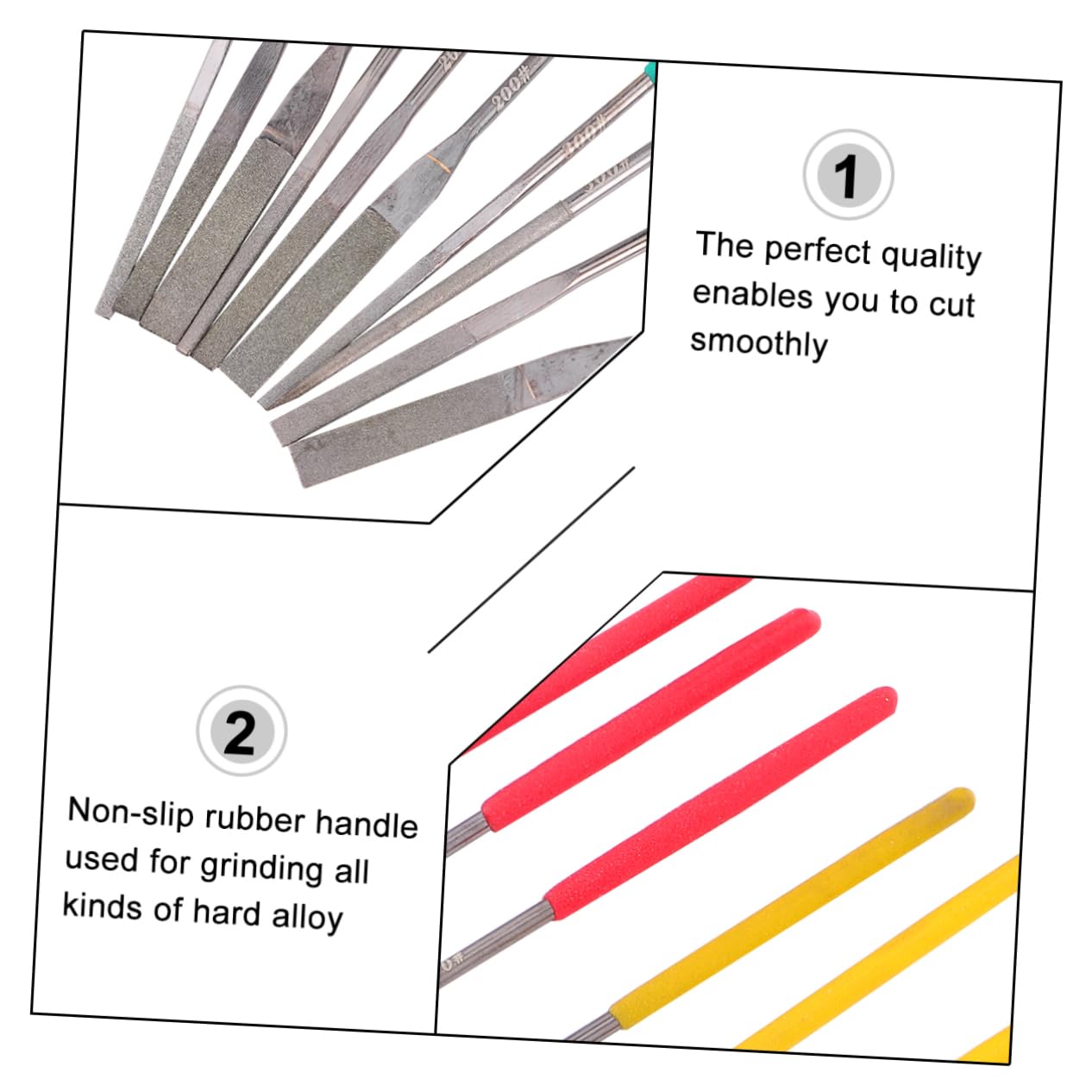 OSALADI Versatile Diamond File Set 10pc Tungsten Carbide Burrs Carbide Bits Metal Shaping Polishing Tool