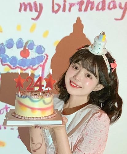 Miniatura 8 de Velas rojas de cumpleaños del número 7 de 2.75 pulgadas, decoración y celebración de cupcakes de feliz cumpleaños para adultosniños (2.75 pulgadas,